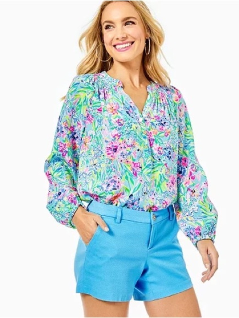 Lilly Pulitzer Callahan Stretch Shorts-Zanzibar Blue